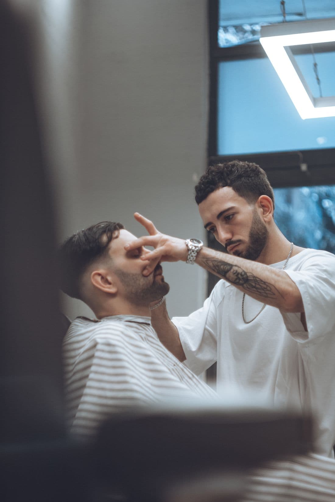 Hot-towel straight-razor shave